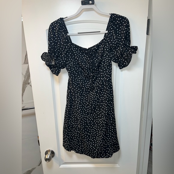 Black polka dot mini dress - Picture 1 of 2